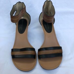 Tommy Hilfiger Leather Wedge Sandals Size 7 1/2
